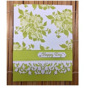 Handmade “Happy Day” Floral Lace Greeting Card